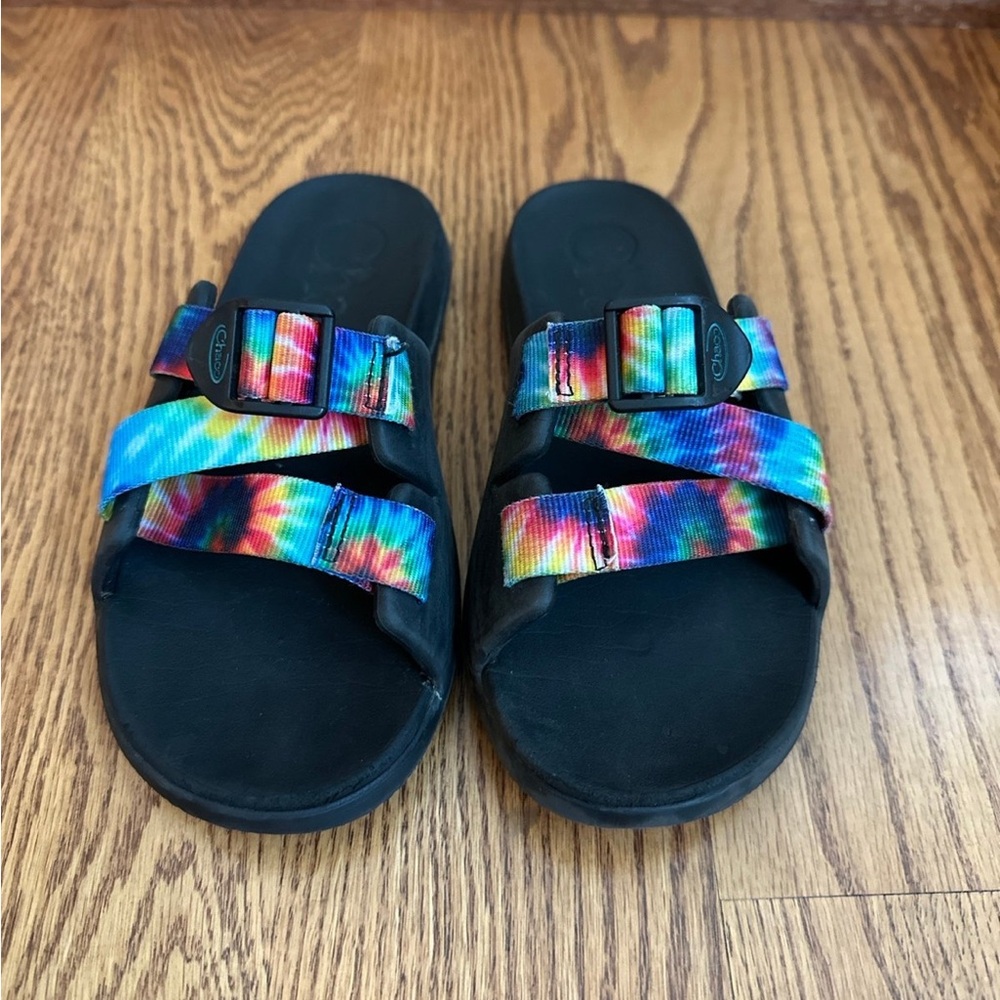 Chaco Chillo Slides Sandals Girls Size 2 Rainbow